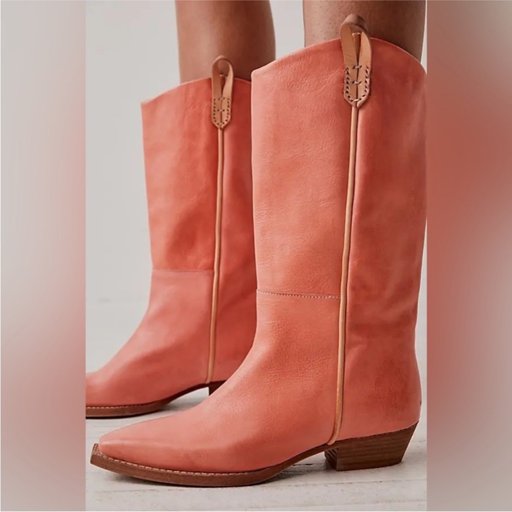 Free People Coral Leather Ankle Boots